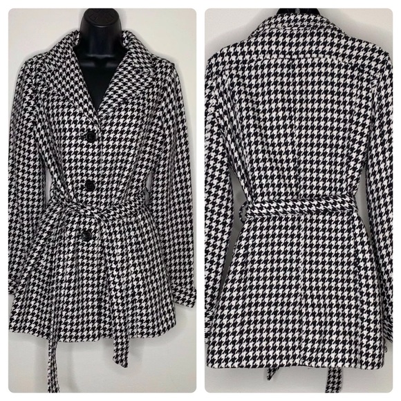 Odyn Jackets & Blazers - Odyn Houndstooth Pea Coat